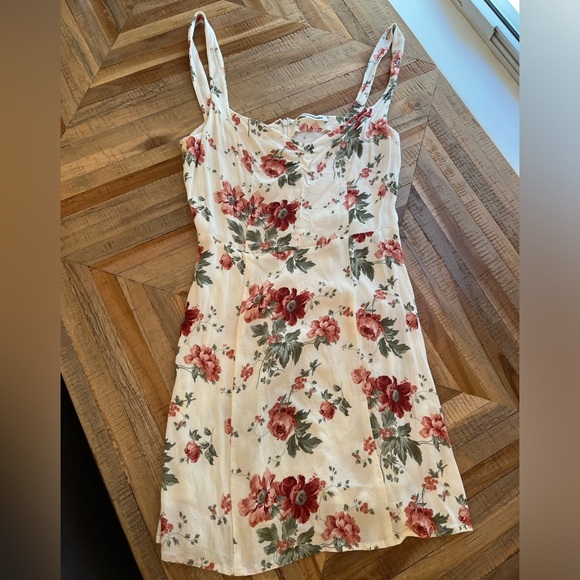 Reformation Fairfax Print Sundress, Mini Dress Size 8 Floral White Red Green - Picture 8 of 13